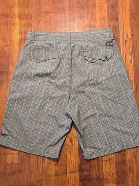 Vintage Billabong Surf Surfer Skate Baggy Embroidered 11in Gray Plaid Shorts 34